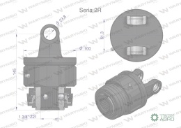 Sprzęgło jednokierunkowe prawe wału Seria 2R - 24x61 - 1 3/8 Z21 WARYŃSKI
