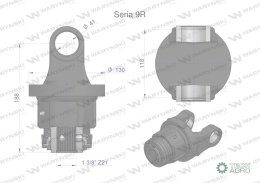 Sprzęgło jednokierunkowe prawe wału Seria 9R - 41x118 - 1 3/8 Z21 WARYŃSKI