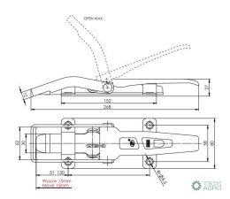 Spinacz zaczep do burt ZB-09A 1100kg zastosowanie przyczepka SPP