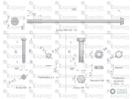 Komplet śrub rozrusznika 1447834M91 MF-4 Nowy Typ EXPOM KWIDZYN eu