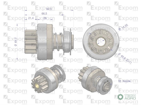 Zespół sprzęgający rozrusznika ( Typ Iskra ) MSX 667, 16.901.752 EXPOM KWIDZYN eu