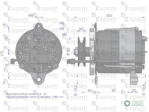 Alternator MTZ 80A z przewodem EXPOM KWIDZYN eu Alternator MTZ 80A z przewodem EXPOM KWIDZYN eu