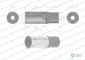 Nasadka dwunastokątna 1/4". 13 mm. długa. CrV50BV30. DIN 3124. Waryński