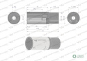 Nasadka dwunastokątna 1/4". 14 mm. długa. CrV50BV30. DIN 3124. Waryński