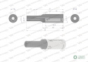 Nasadka dwunastokątna 1/4". 4.5 mm. długa. CrV50BV30. DIN 3124. Waryński