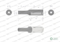 Nasadka dwunastokątna 1/4". 4 mm. długa. CrV50BV30. DIN 3124. Waryński