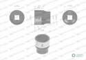 Nasadka dwunastokątna 3/8". 22 mm. CrV50BV30. DIN 3124. Waryński