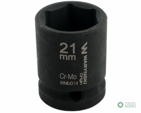 Nasadka udarowa sześciokątna 1/2". 21 mm. CrMo. DIN 3129. Waryński