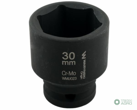 Nasadka udarowa sześciokątna 1/2". 30 mm. CrMo. DIN 3129. Waryński