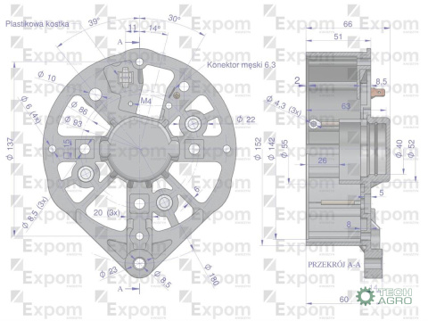 Tarcza pokrywa tylna alternatora EX257000 A120 Bizon EXPOM KWIDZYN eu Tarcza pokrywa tylna alternatora EX257000 A120 Bizon EXPOM KWIDZYN eu