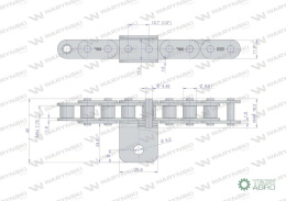 Łańcuch C08B (R1 1/2) przenośnika Kombajnu do Porzeczek 61 łopatek Waryński