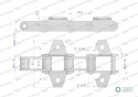 Łańcuch podajnika pochyłego 38.4V łapka K1 co 2 ogniwo 5m Waryński