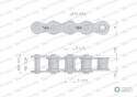 Łańcuch rolkowy 12B-1-144PZ (R1 3/4) adaptera A1H zastosowanie Rozrzutnik Waryński 