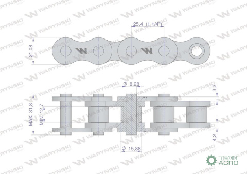 Łańcuch rolkowy 16BX-74Ps napęd główny zastosowanie Prasa Zwijka Sipma 5270077000 5279000103 Waryński Łańcuch rolkowy 16BX-74Ps napęd główny zastosowanie Prasa Zwijka Sipma 5270077000 5279000103 Waryński