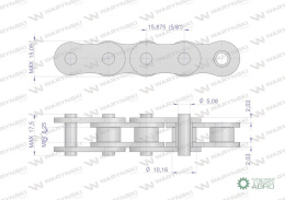 Łańcuch rolkowy 520-1 (R1 5/8) 5m Waryński