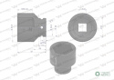 Nasadka udarowa sześciokątna 3/4". 47 mm. CrMo. DIN 3129. Waryński