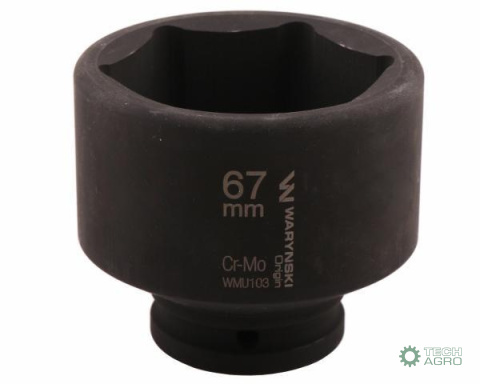 Nasadka udarowa sześciokątna 3/4". 67 mm. CrMo. DIN 3129. Waryński Nasadka udarowa sześciokątna 3/4". 67 mm. CrMo. DIN 3129. Waryński