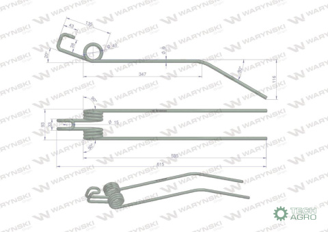 Palec zgrabiarka zastosowanie Deutz Fahr WARYŃSKI W-16504333 Palec zgrabiarka zastosowanie Deutz Fahr WARYŃSKI W-16504333