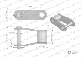 Półogniwo łańcucha 38.4R Waryński ( sprzedawane po 5 )