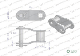 Półogniwo łańcucha 38.4VB Waryński ( sprzedawane po 5 )