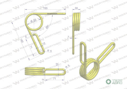 Sprężyna skrętna zagarniacza nasion. pasuje do Famarol WARYŃSKI 3074140076