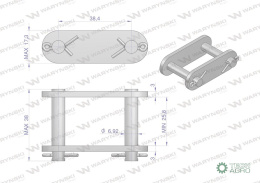 Zamek łańcucha 38.4V Waryński ( sprzedawane po 5 )