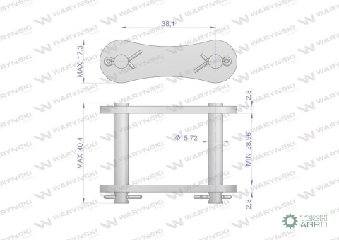 Zamek łańcucha S52 Waryński ( sprzedawane po 5 )