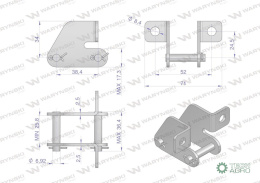 Zamek łańcucha z przyłączem obustronnym 38.4RSD Waryński ( sprzedawane po 5 )