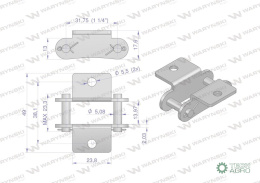 Zamek łańcucha z przyłączem obustronnym A2050K1 210AK1 Waryński