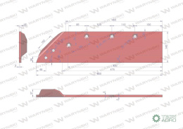 Lemiesz Lewy zastosowanie Sukov KV09 Pług stal borowa WARYŃSKI