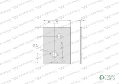 NAKŁADKA PRZEDNIA PŁOZY PO642 WARYŃSKI