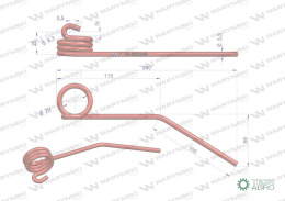 Palec sprężysty nagarniacza motowideł zastosowanie Claas 690309 Waryński