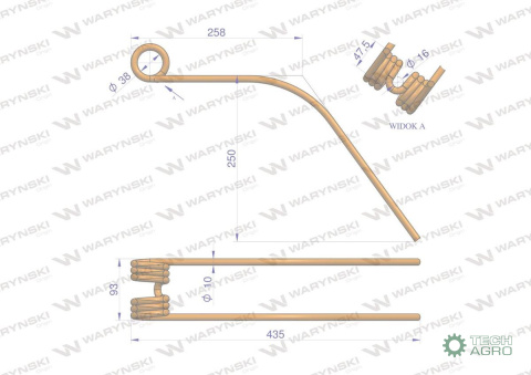 Palec zgrabiarka zastosowanie Niemeyer WARYŃSKI W-600034 Palec zgrabiarka zastosowanie Niemeyer WARYŃSKI W-600034