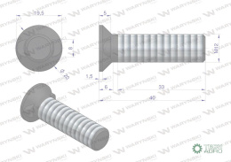 Śruba płużna dwunoskowa M12x40 mm kl.12.9 Waryński ( sprzedawane po 10kg )