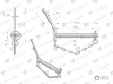 Sworzeń zaczepu z wygiętym uchwytem 25x175 TEGER