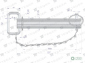 Sworzeń zaczepu z zawleczką i łańcuchem 35x189x227 TEGER