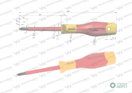 Wkrętak PH1*80mm. izolowany. VDE. stal S2, Waryński