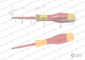 Wkrętak PZ0 60mm. izolowany. VDE. stal S2, Waryński