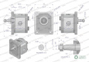 Pompa hydrauliczna zębata 1.5cm3 (grupa 1 - typ europejski) wałek 1:8 przyłącza obustronnie gwinty wewnętrzne 3/8 (obroty prawe