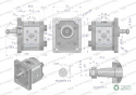 Pompa hydrauliczna zębata 2.5cm3 (grupa 1 - typ europejski) wałek 1:8 przyłącza gwintowane (obroty prawe) max.260 bar Waryński