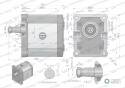 Pompa hydrauliczna zębata 52.0cm3 (grupa 3 - typ europejski) wałek 1:8 przyłącza gwintowane (obroty prawe) max.210 bar Waryński