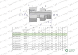 Przyłączka hydrauliczna AB (EVGE) M14x1.5 08L x 1/4