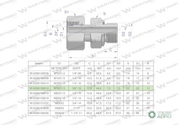 Przyłączka hydrauliczna AB (EVGE) M18x1.5 12L x 3/8