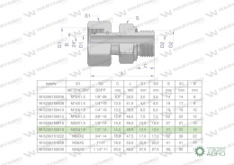 Przyłączka hydrauliczna AB (EVGE) M26x1.5 18L x 1/2