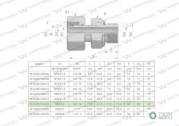 Przyłączka hydrauliczna AB (EVGE) M30x2 22L x 3/4