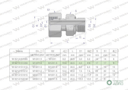 Przyłączka hydrauliczna metryczna AB (EVGE) M14x1.5 08L x M12x1.5 ED Waryński ( sprzedawane po 2 )