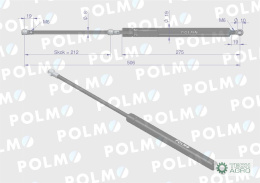 Siłownik szyby przedniej tylnej L max. 506mm 4399080P DEUTZ POLMO