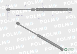 Siłownik szyby tylnej L max. 500mm 65499077 FRITZMEIER POLMO