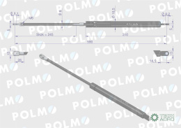 Siłownik szyby tylnej drzwi L max. 590mm 6005014318P RENAULT POLMO