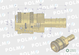 Szybkozłącze pneumatyczne P26 NW7.2 gniazdo pod wąż DN10mm POLMO ( sprzedawane po 5 )